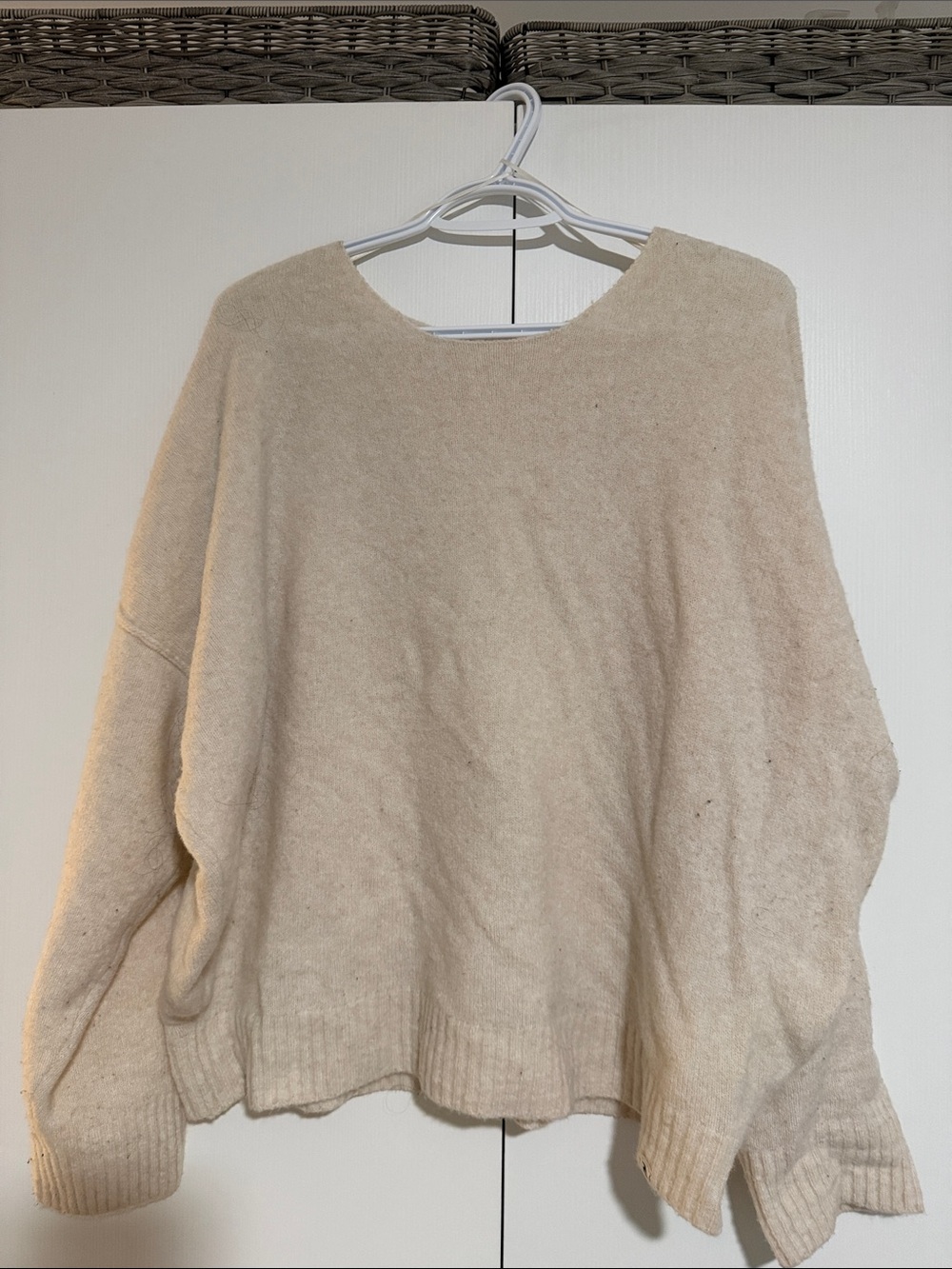 Rip Curl Oversized Knit Sweater Cream Oatmeal Women’s XL Cozy Pullover